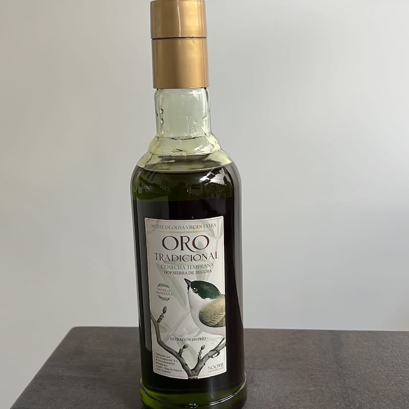 Frasca vidrio 500ml con dosificador aceite de oliva virgen extra